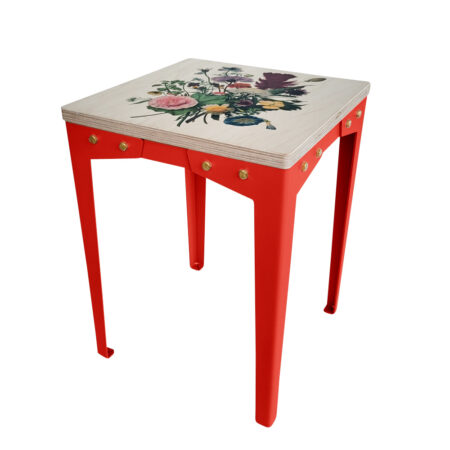 Kruk of Bijzettafel Bloemen_Rood